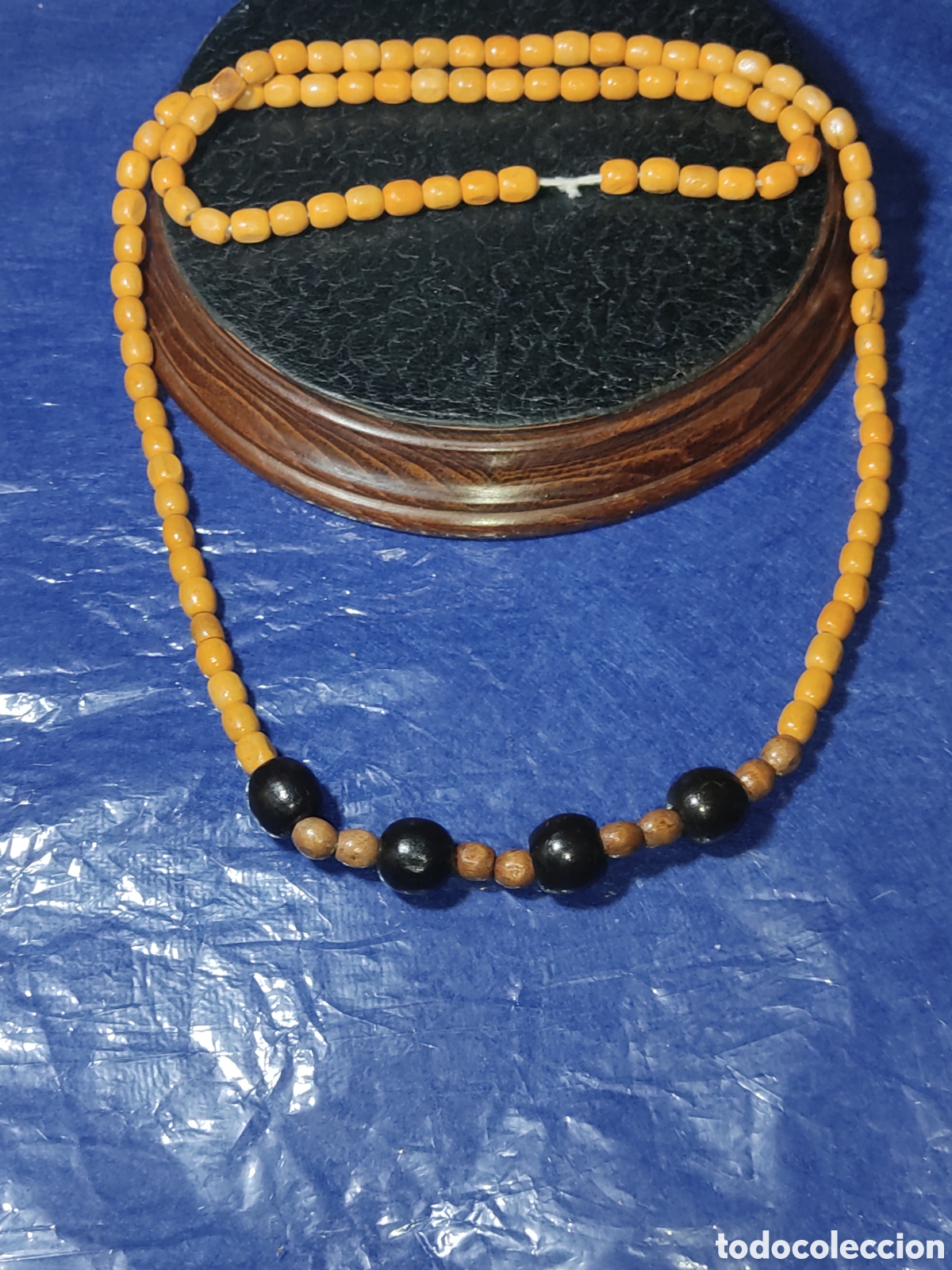 Joyeria: Collar largo de madera.Vintage. - Foto 1