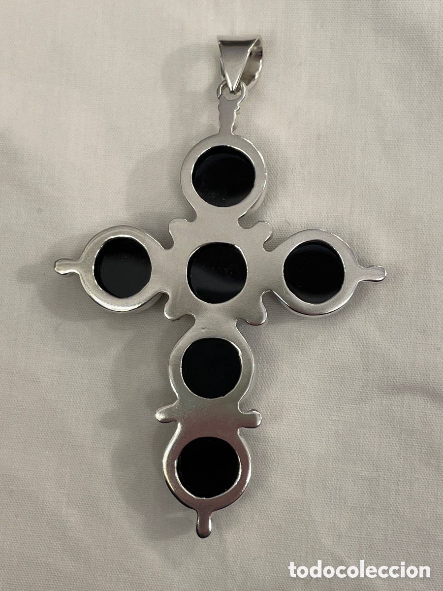 Joyeria: Cruz plata y obsidiana a&ntilde;o 1980 - Foto 4