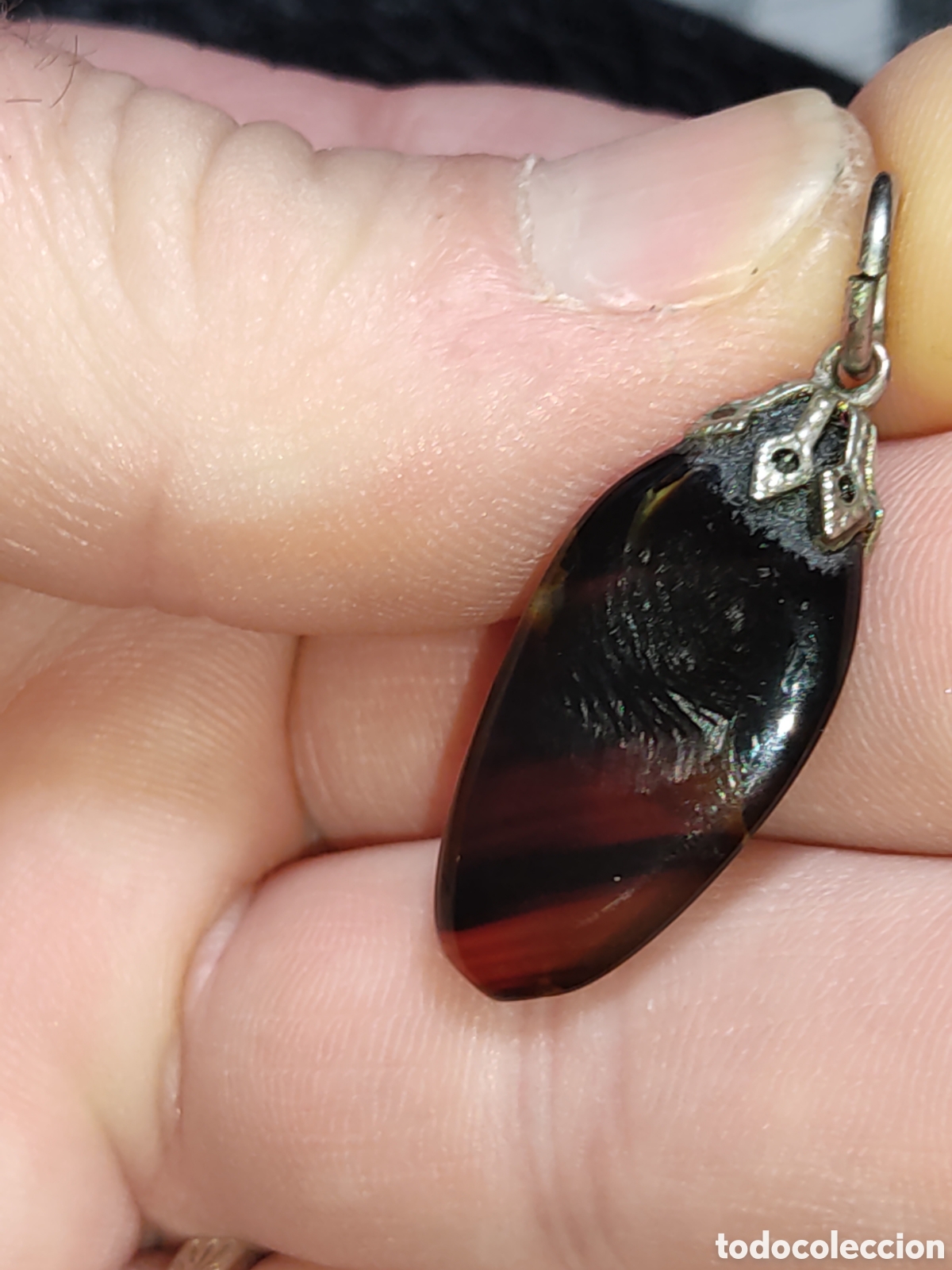 Joyeria: Colgante de obsidiana.Vintage. - Foto 2