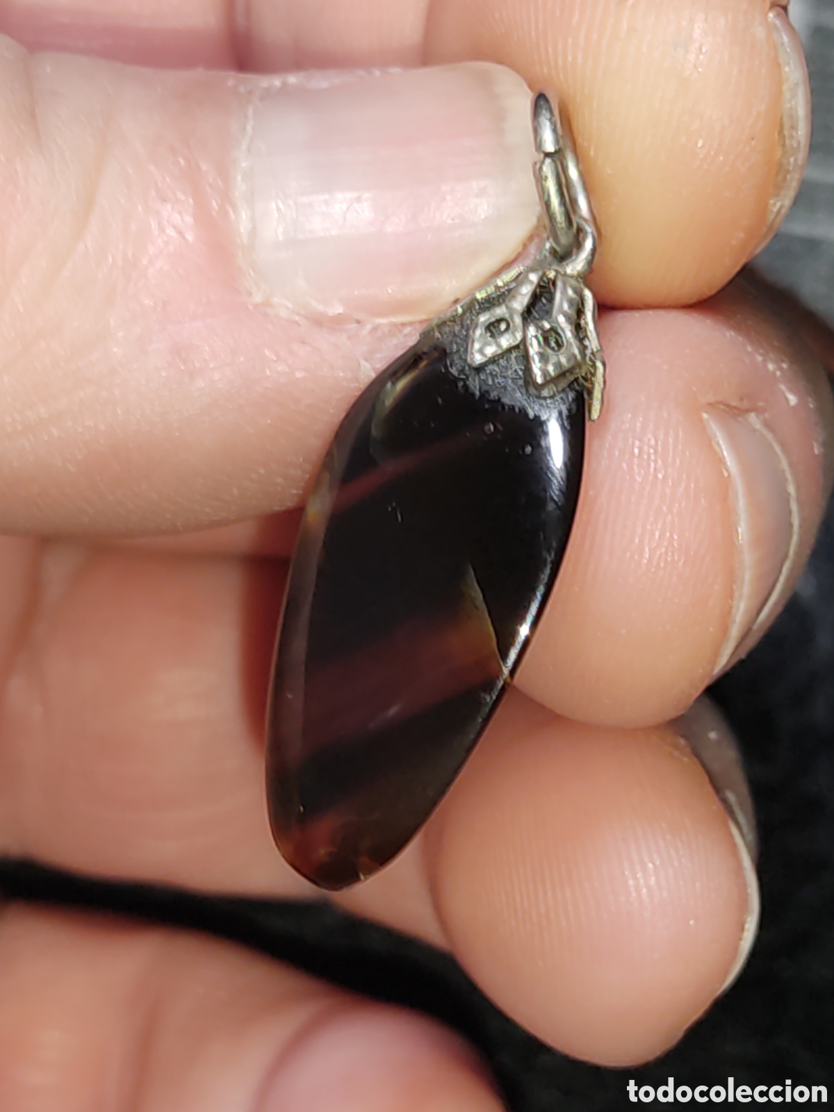 Joyeria: Colgante de obsidiana.Vintage. - Foto 4