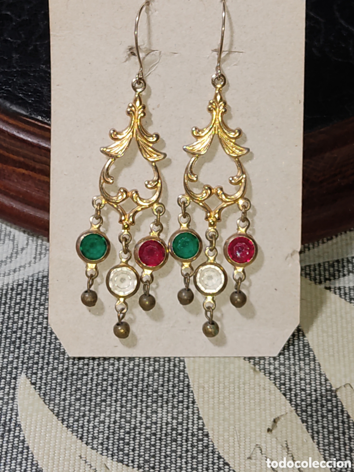 Joyeria: Antiguos pendientes largos isabelinos. - Foto 1