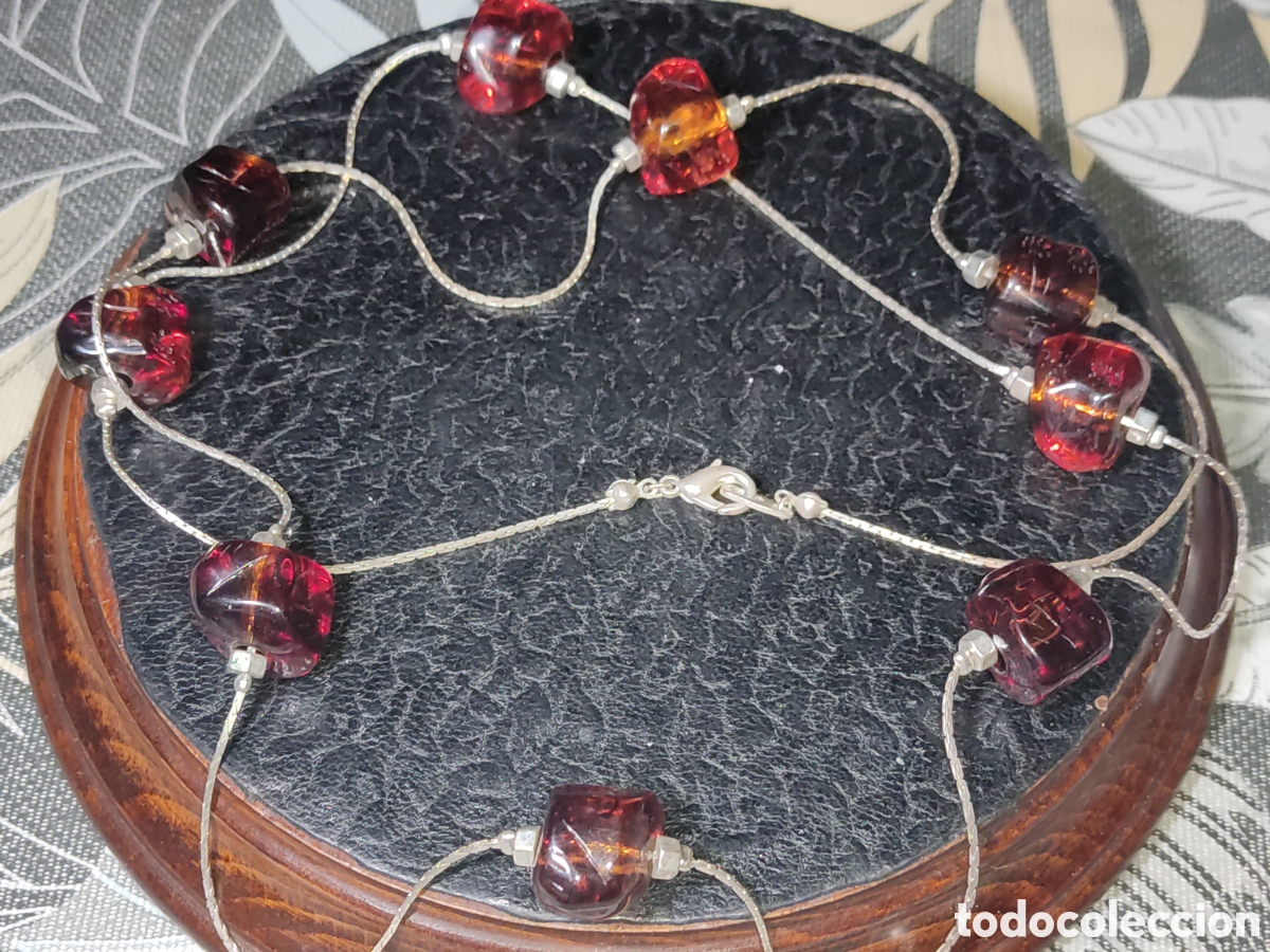 Joyeria: Collar largo de piezas de &Aacute;mbar.Vintage. - Foto 2
