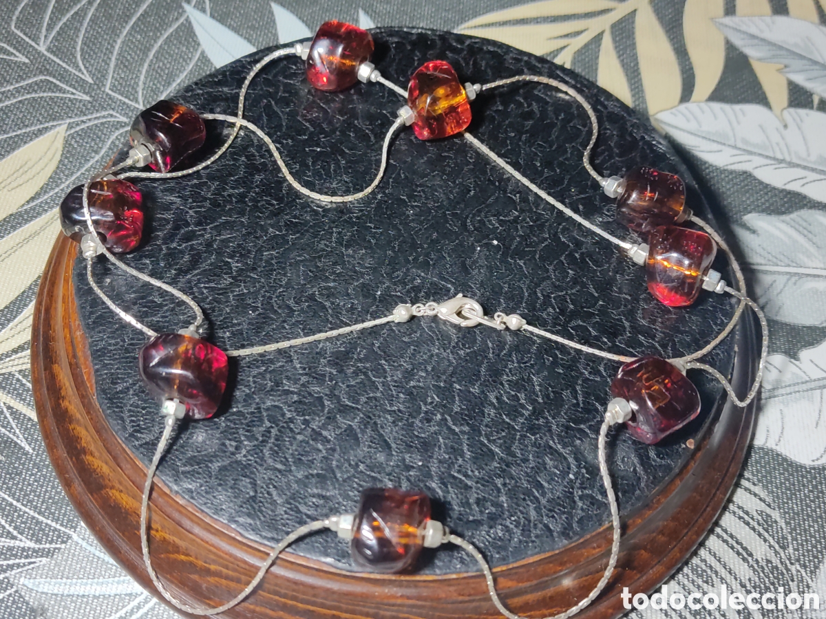 Joyeria: Collar largo de piezas de &Aacute;mbar.Vintage. - Foto 1
