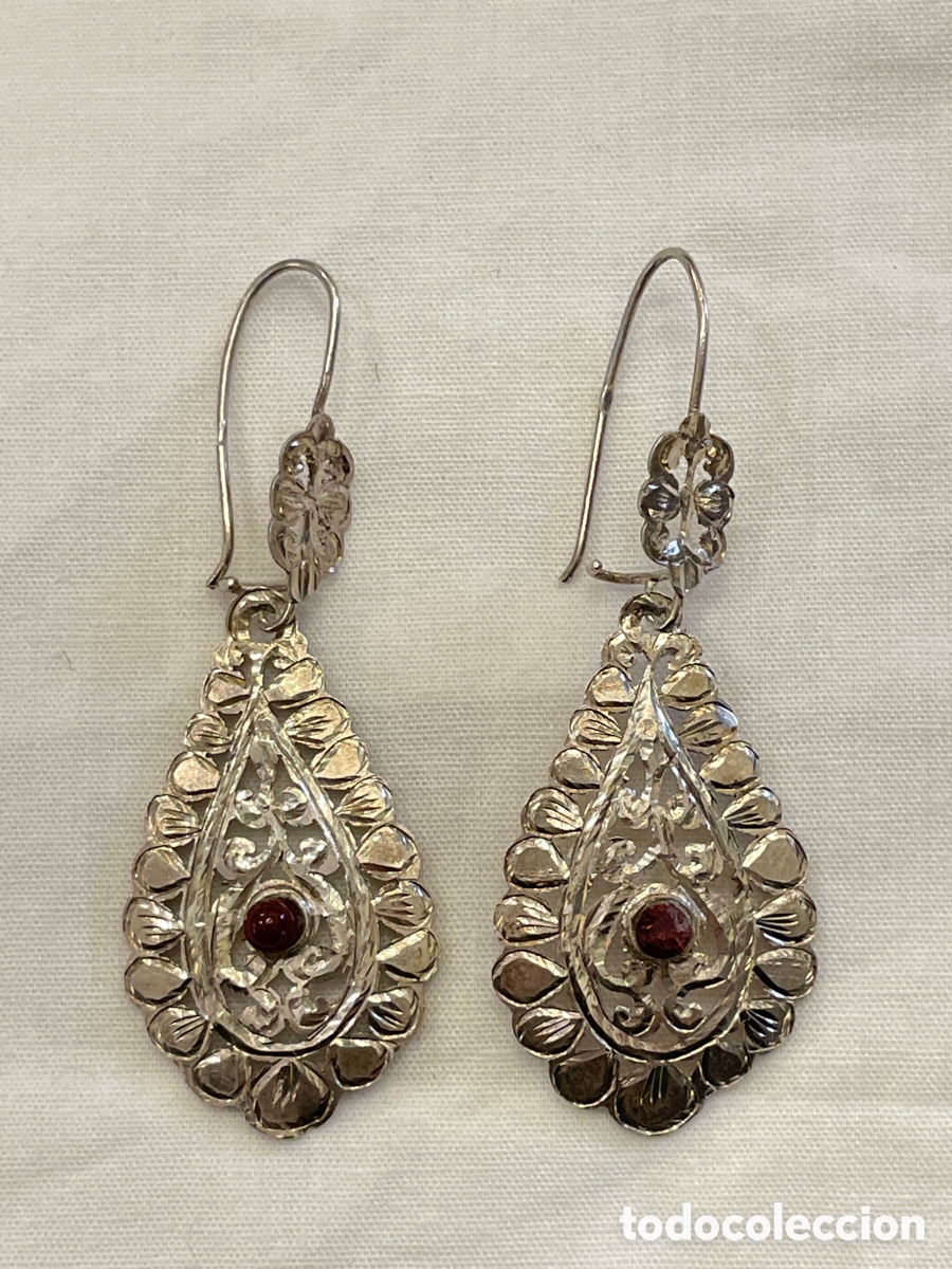 Joyeria: Pendientes plata tallados a mano - Foto 1