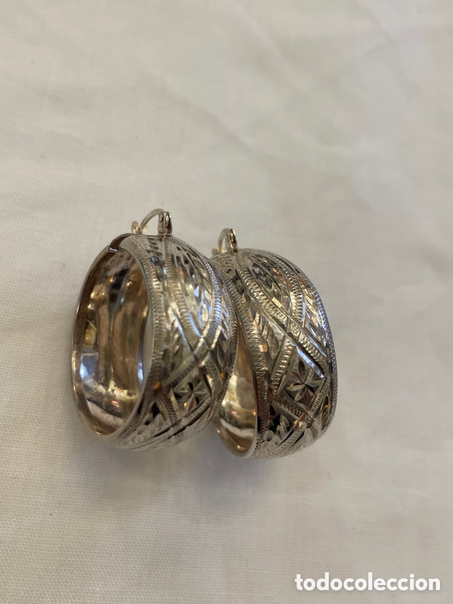 Joyeria: Pendientes de plata tallados a mano - Foto 2