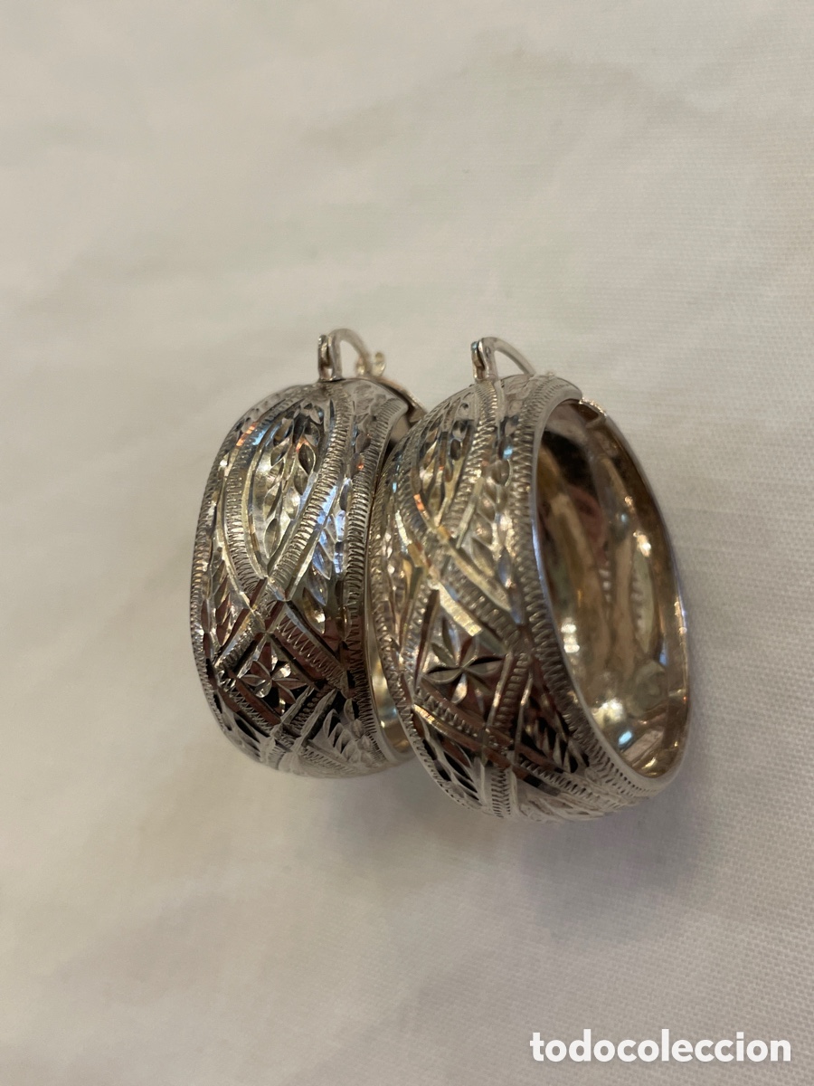 Joyeria: Pendientes de plata tallados a mano - Foto 3