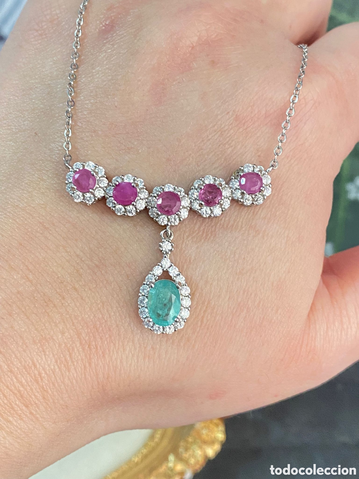 Joyeria: Collar de plata con Esmeralda y Rub&iacute; - Foto 9