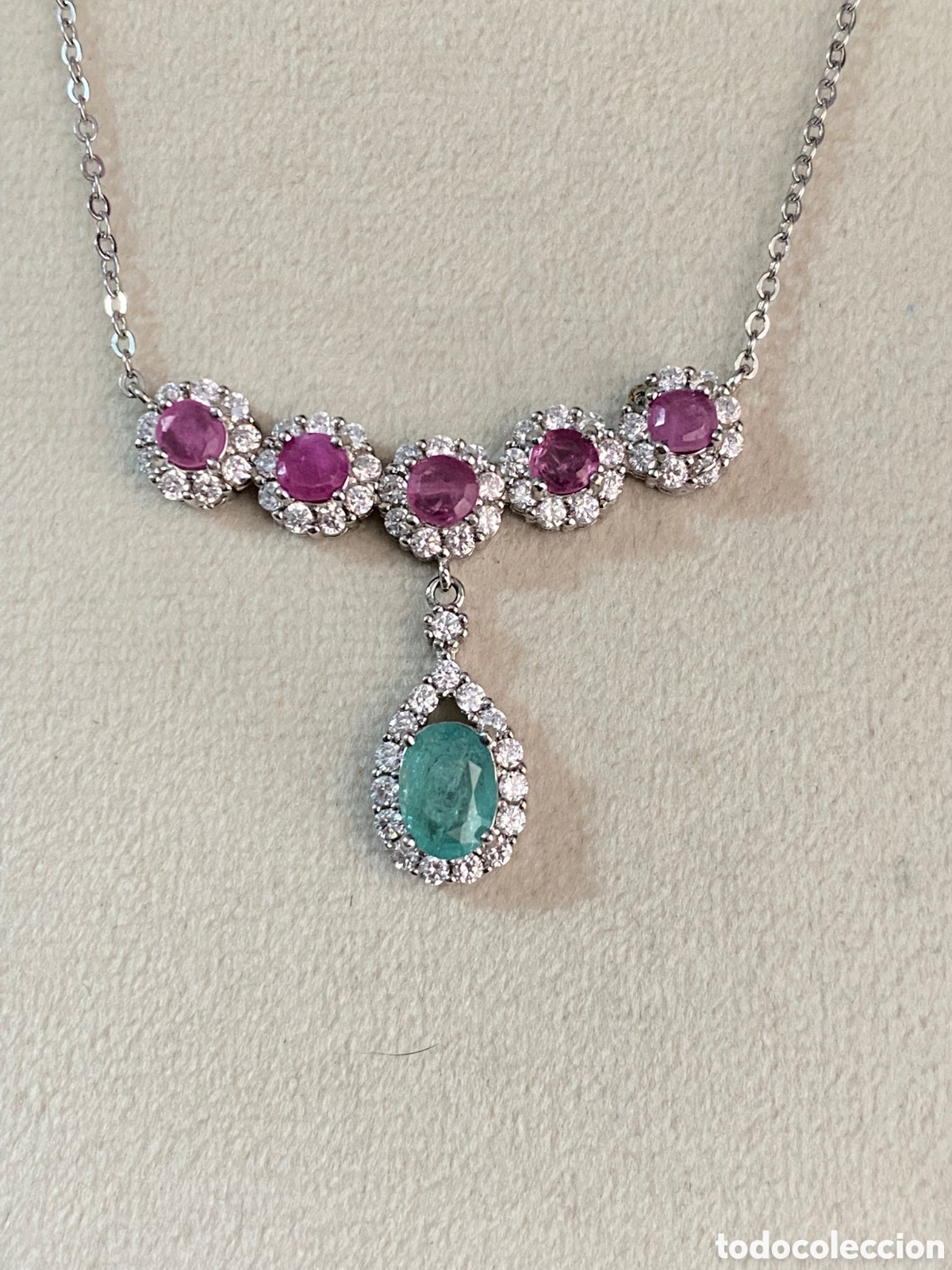 Joyeria: Collar de plata con Esmeralda y Rub&iacute; - Foto 10