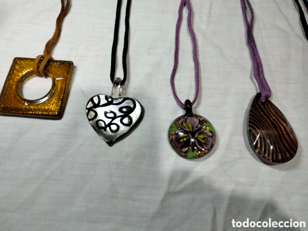 Joyeria: Lote de 7 colgantes cristal murano - Foto 2
