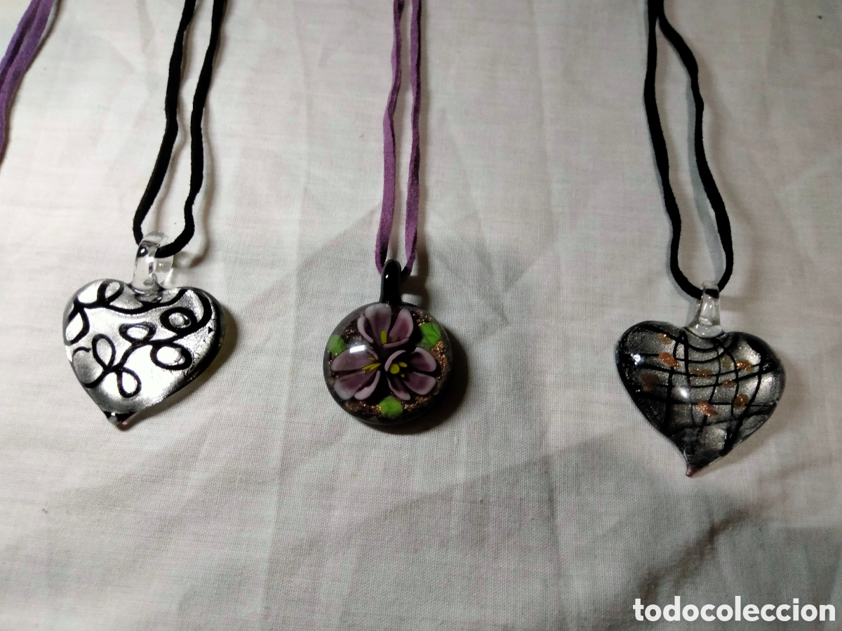 Joyeria: Lote de 7 colgantes cristal murano - Foto 3