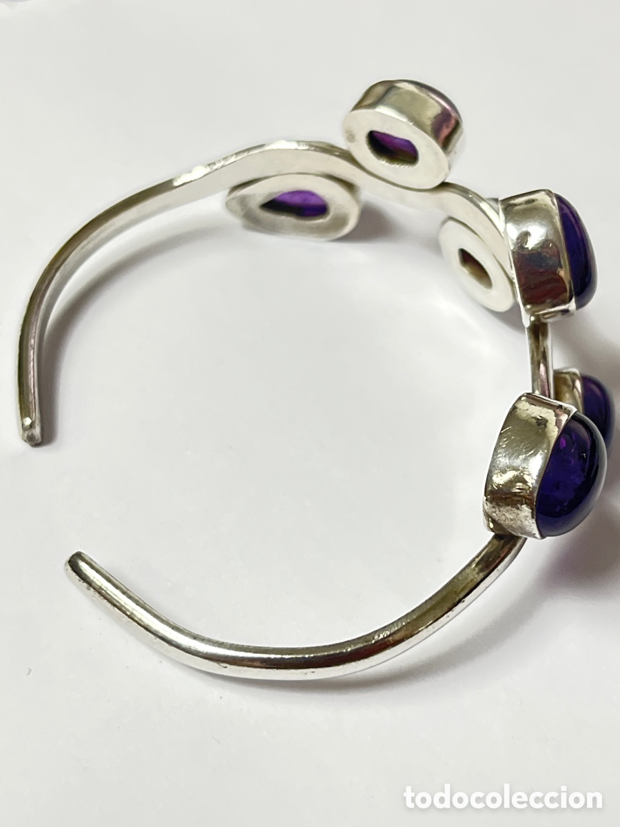Joyeria: Pulsera de plata y 6 &aacute;gatas violeta /pul347 - Foto 2