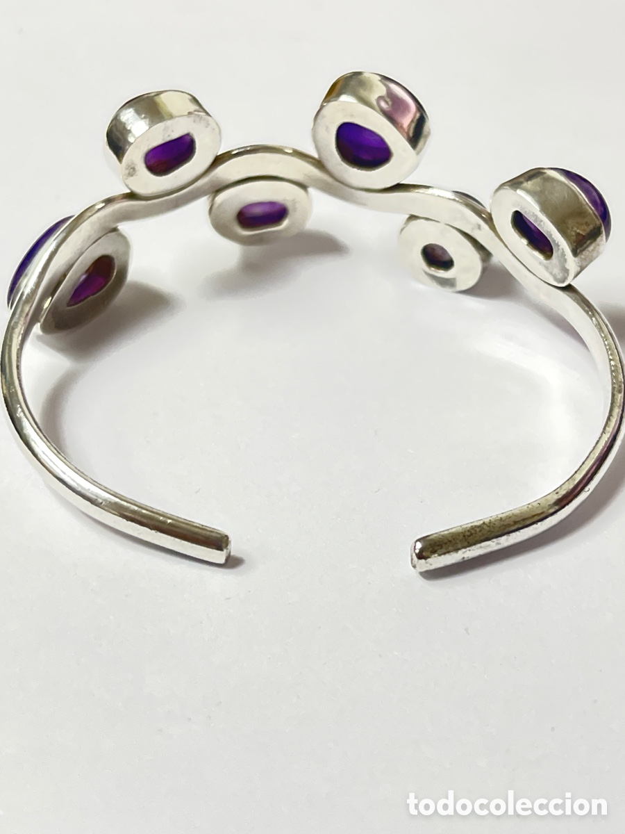Joyeria: Pulsera de plata y 6 &aacute;gatas violeta /pul347 - Foto 3