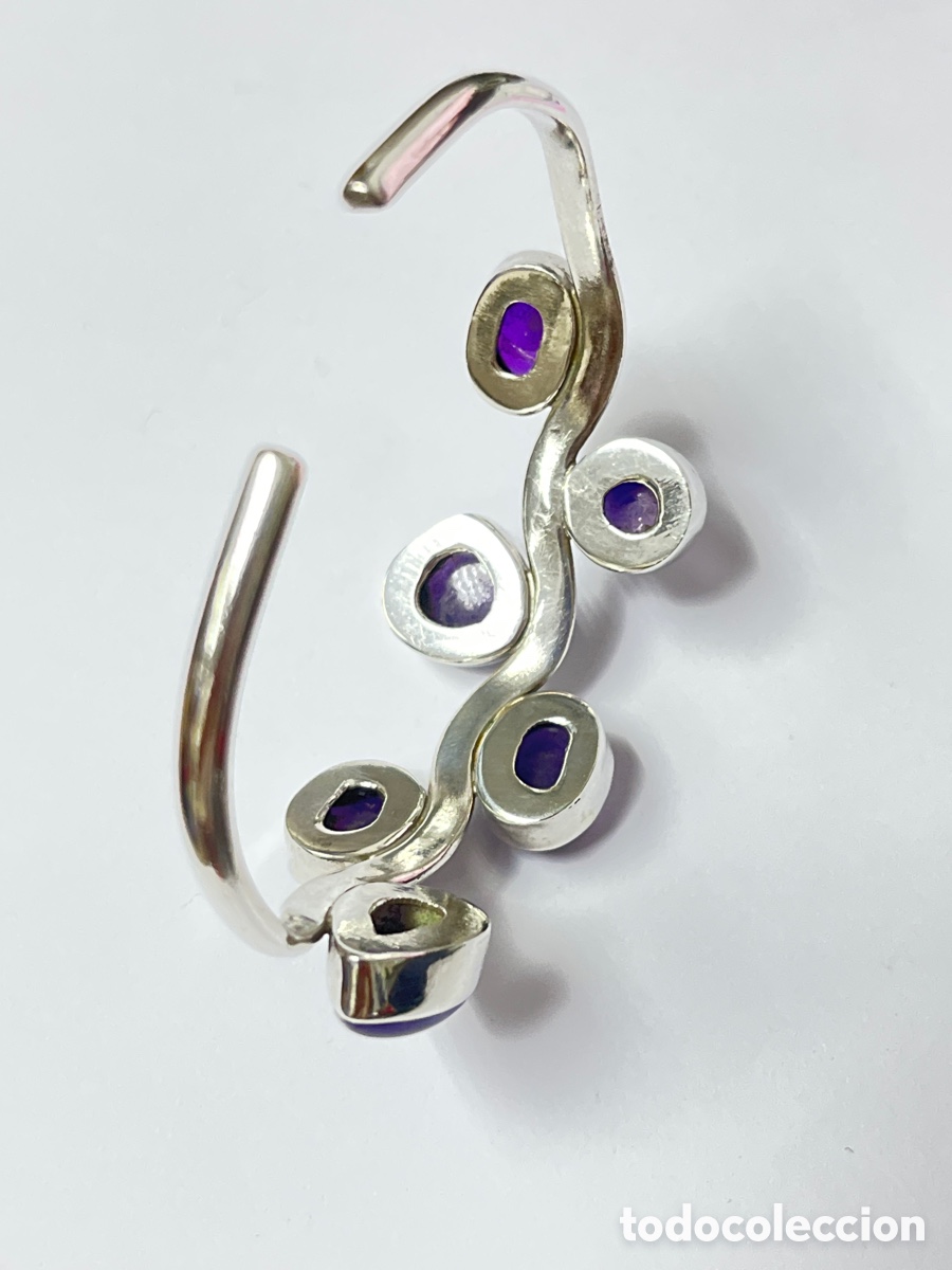Joyeria: Pulsera de plata y 6 &aacute;gatas violeta /pul347 - Foto 4