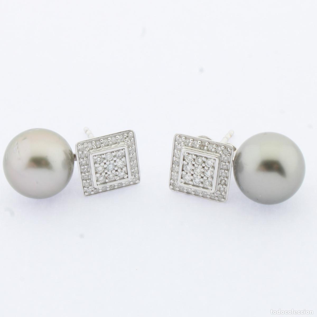 Joyeria: Pendientes oro blanco con diamantes y perlas - Foto 1