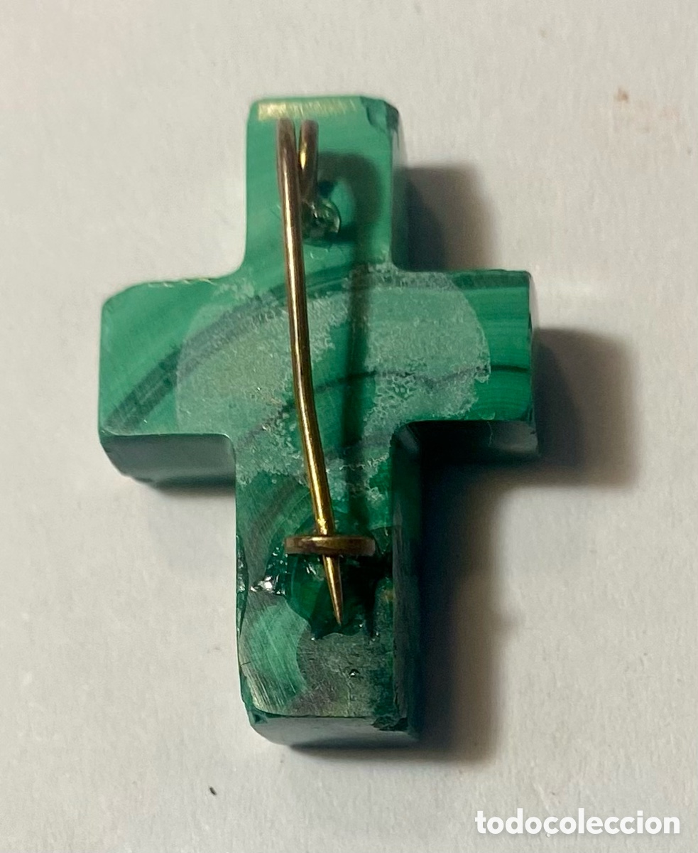 Joyeria: Broche cruz de malaquita - Foto 3