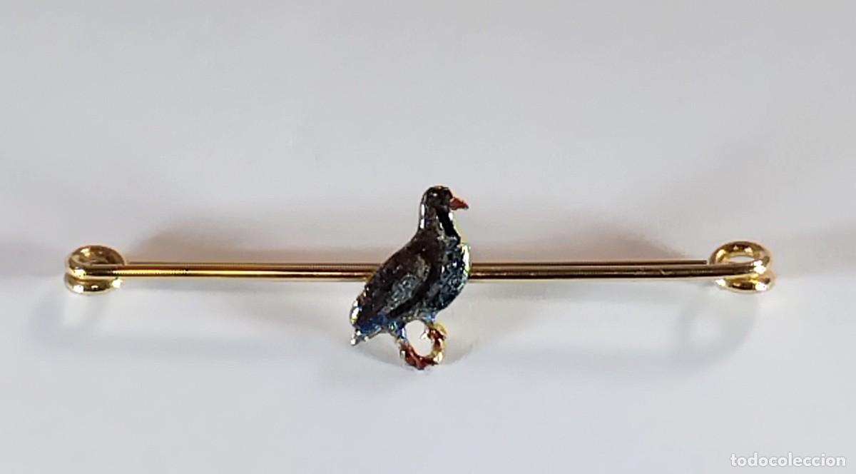 Joyeria: Oro 18 k. Pasador de corbata con perdiz policromada - Foto 1