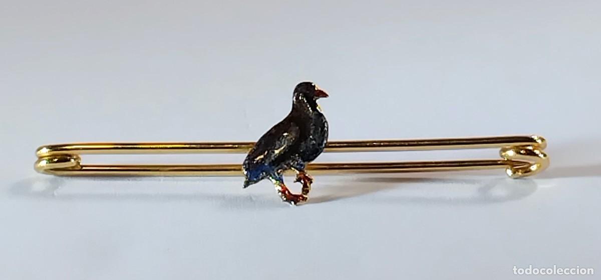 Joyeria: Oro 18 k. Pasador de corbata con perdiz policromada - Foto 2