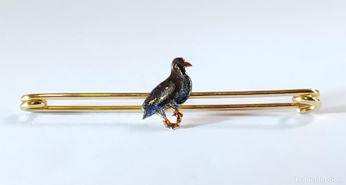 Joyeria: Oro 18 k. Pasador de corbata con perdiz policromada - Foto 3