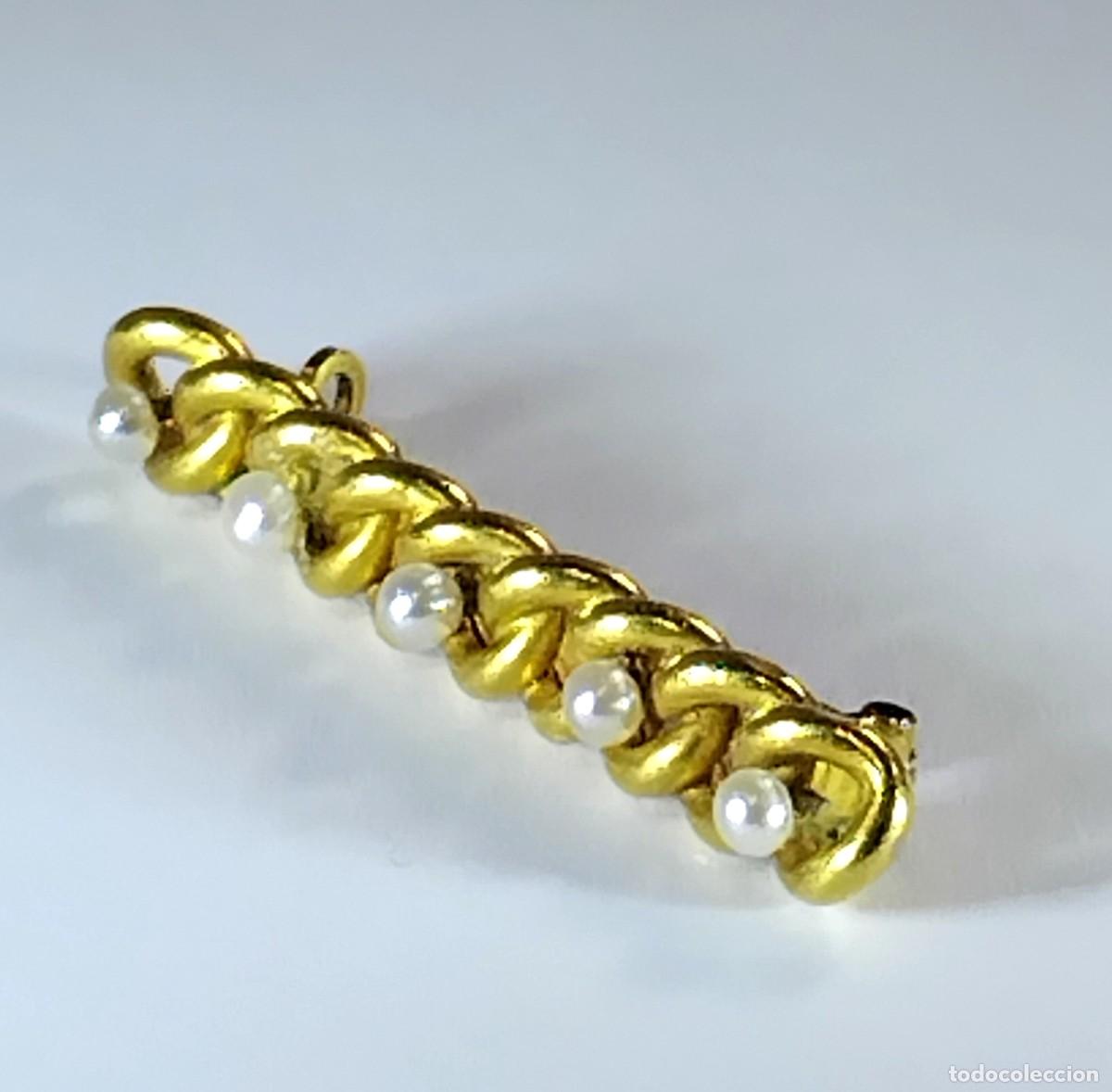 Joyeria: Oro 18 k. Broche con perlas - Foto 2