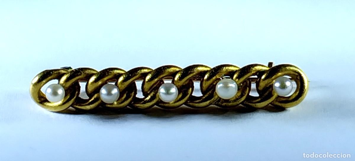 Joyeria: Oro 18 k. Broche con perlas - Foto 4