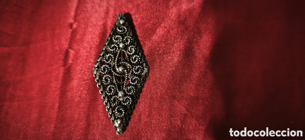 Joyeria: Broche antiguo plata de ley - Foto 1