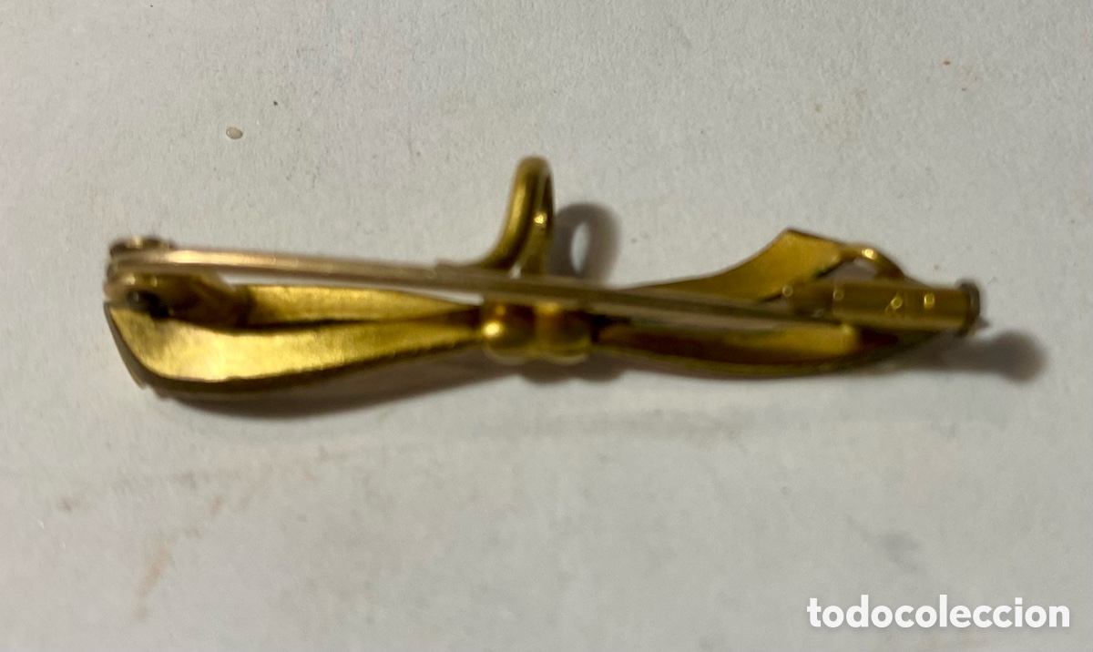 Joyeria: Broche en forma de lazo metal dorado - Foto 3