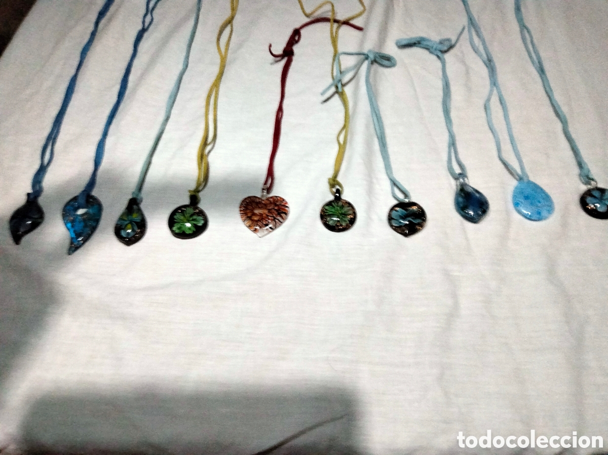 Joyeria: Lote de 10 colgantes de cristal de murano - Foto 2