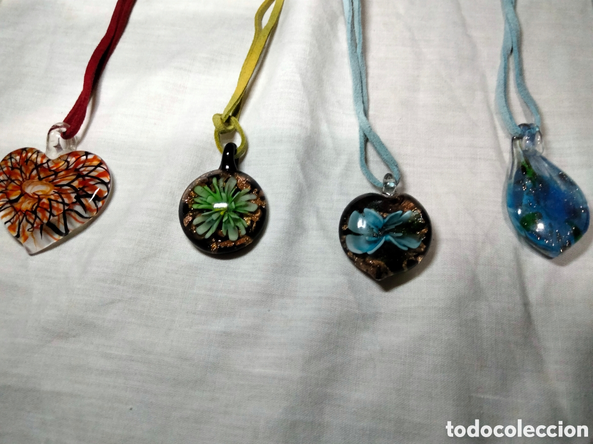 Joyeria: Lote de 10 colgantes de cristal de murano - Foto 3