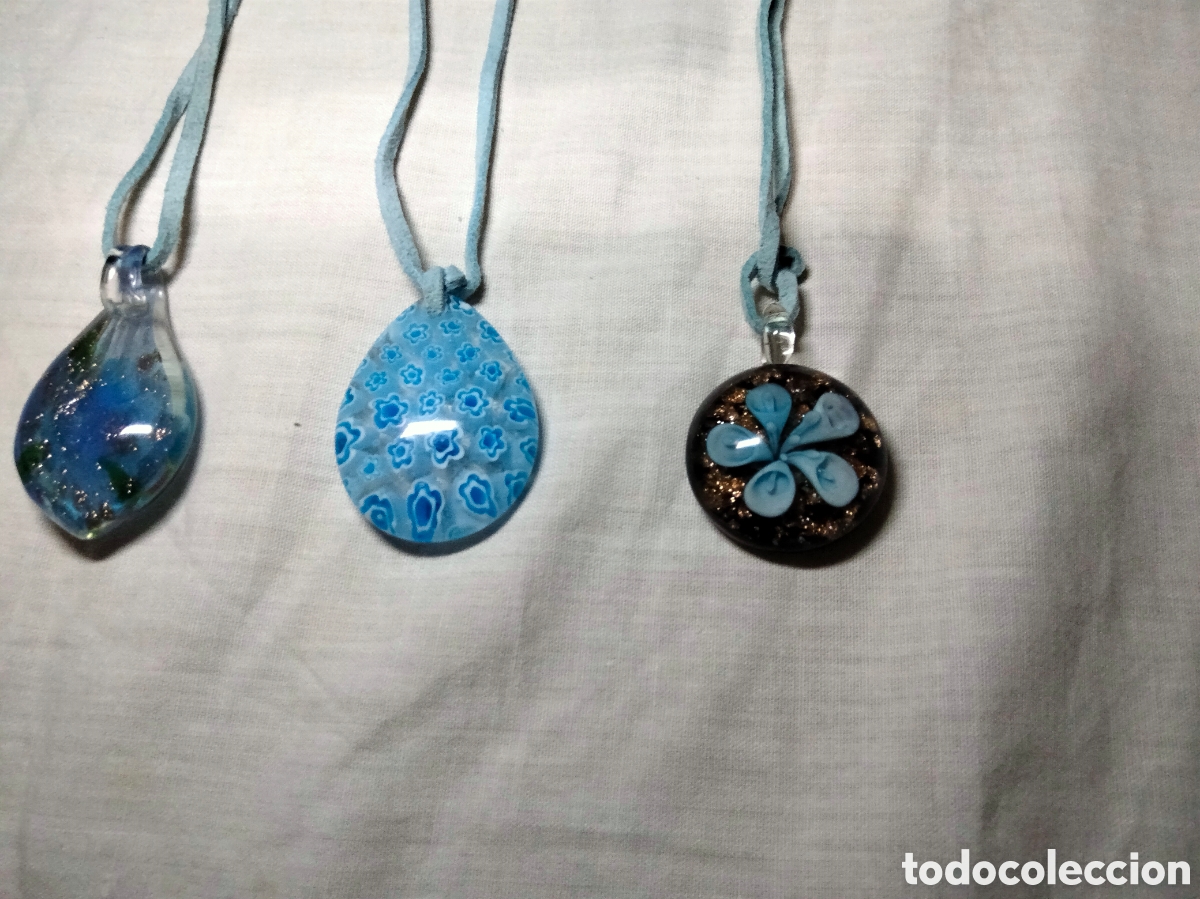 Joyeria: Lote de 10 colgantes de cristal de murano - Foto 4