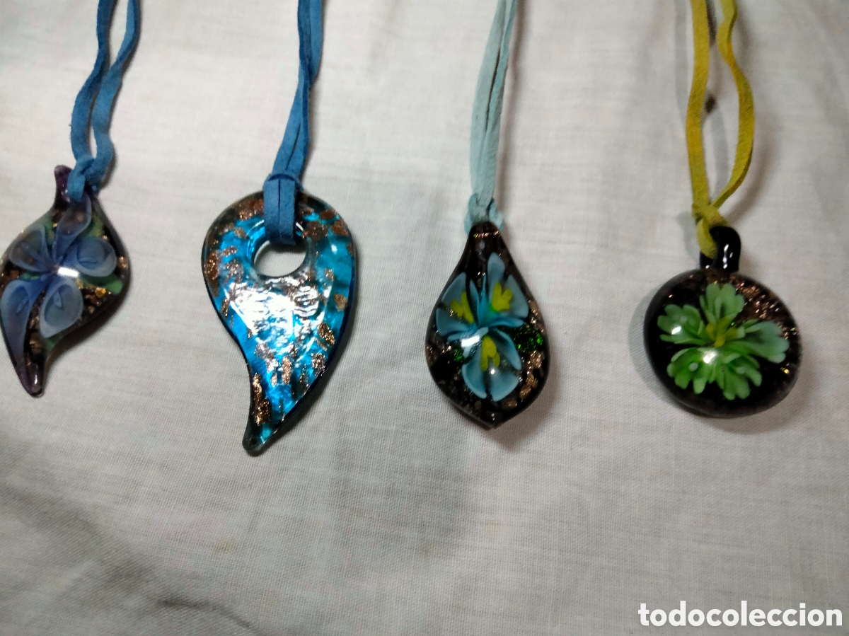 Joyeria: Lote de 10 colgantes de cristal de murano - Foto 1