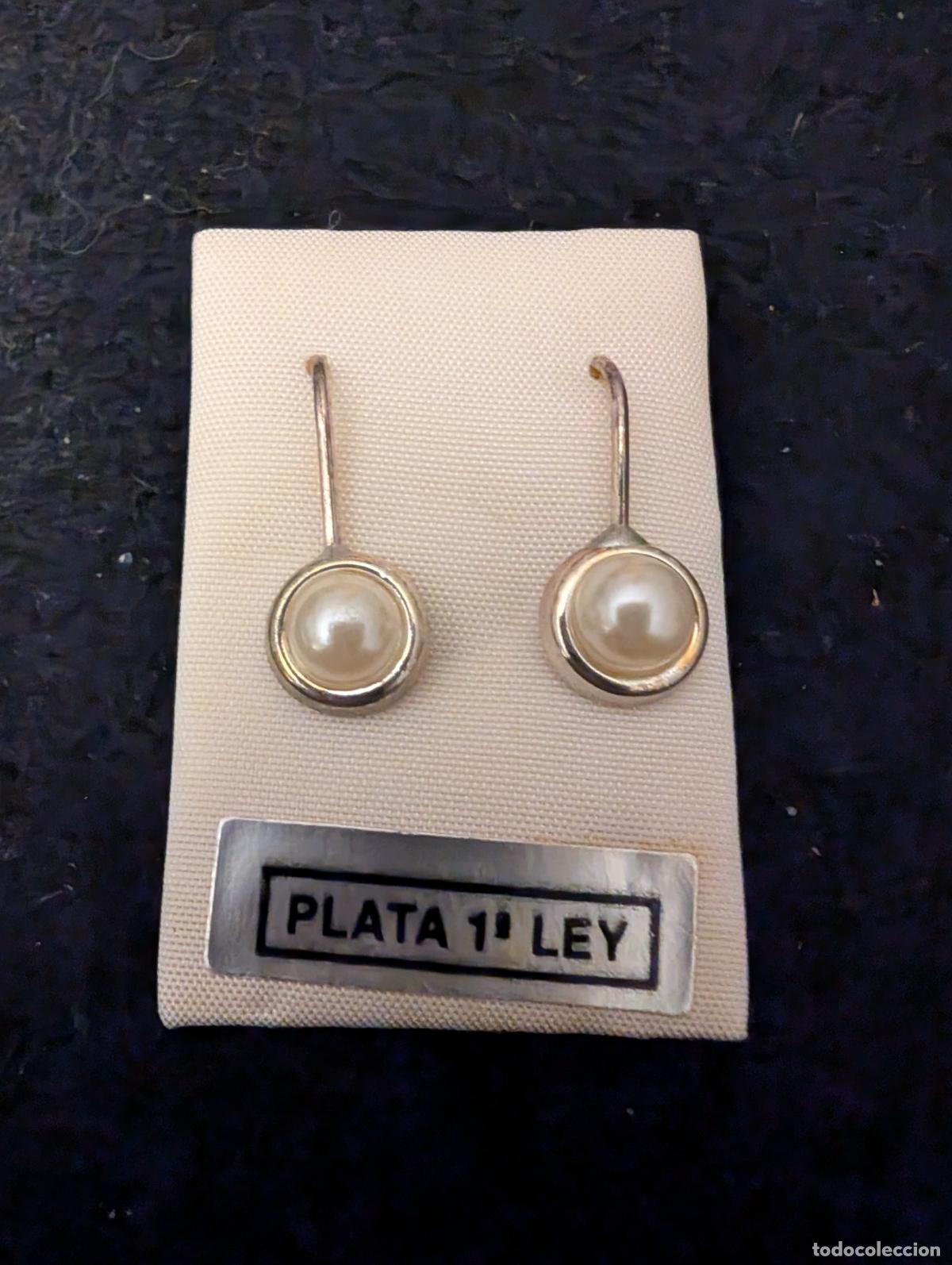 Joyeria: PENDIENTES DE PLATA DE LEY CON PERLA BLANCA - Foto 1
