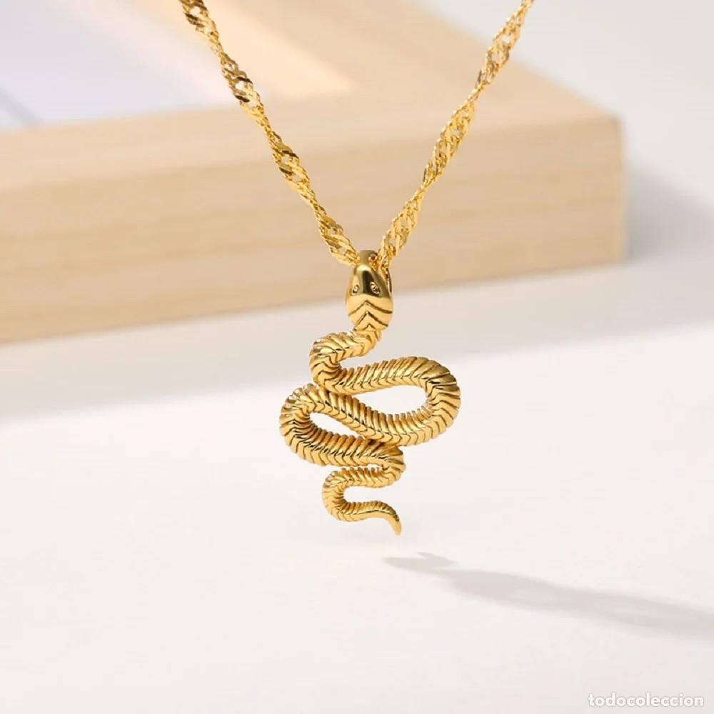 Joyeria: Colgante Serpiente Chapado en Oro &ndash; - Foto 4