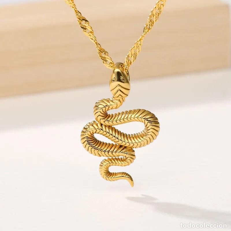 Joyeria: Colgante Serpiente Chapado en Oro &ndash; - Foto 5