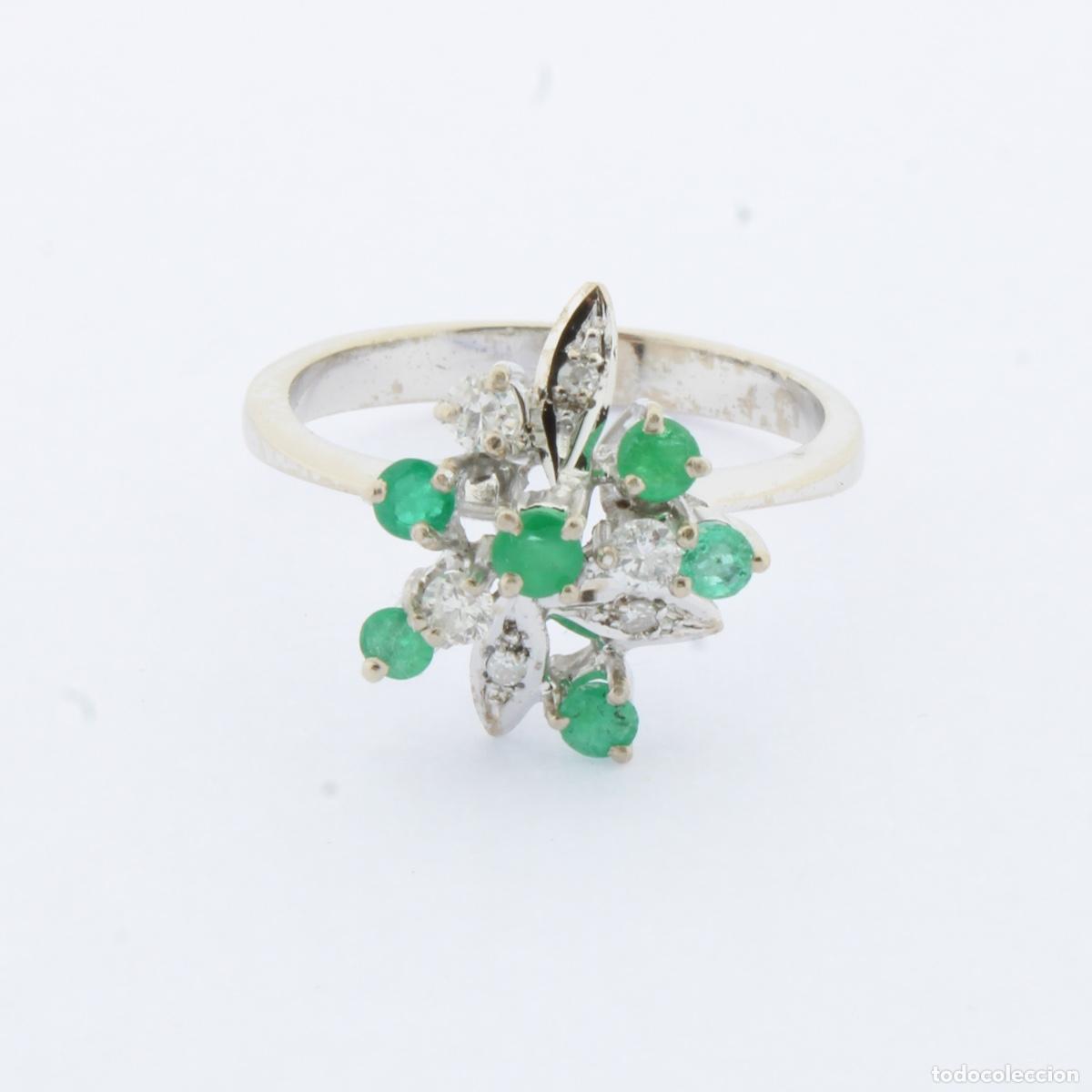 Joyeria: Anillo oro blanco con diamante y esmeralda - Foto 1