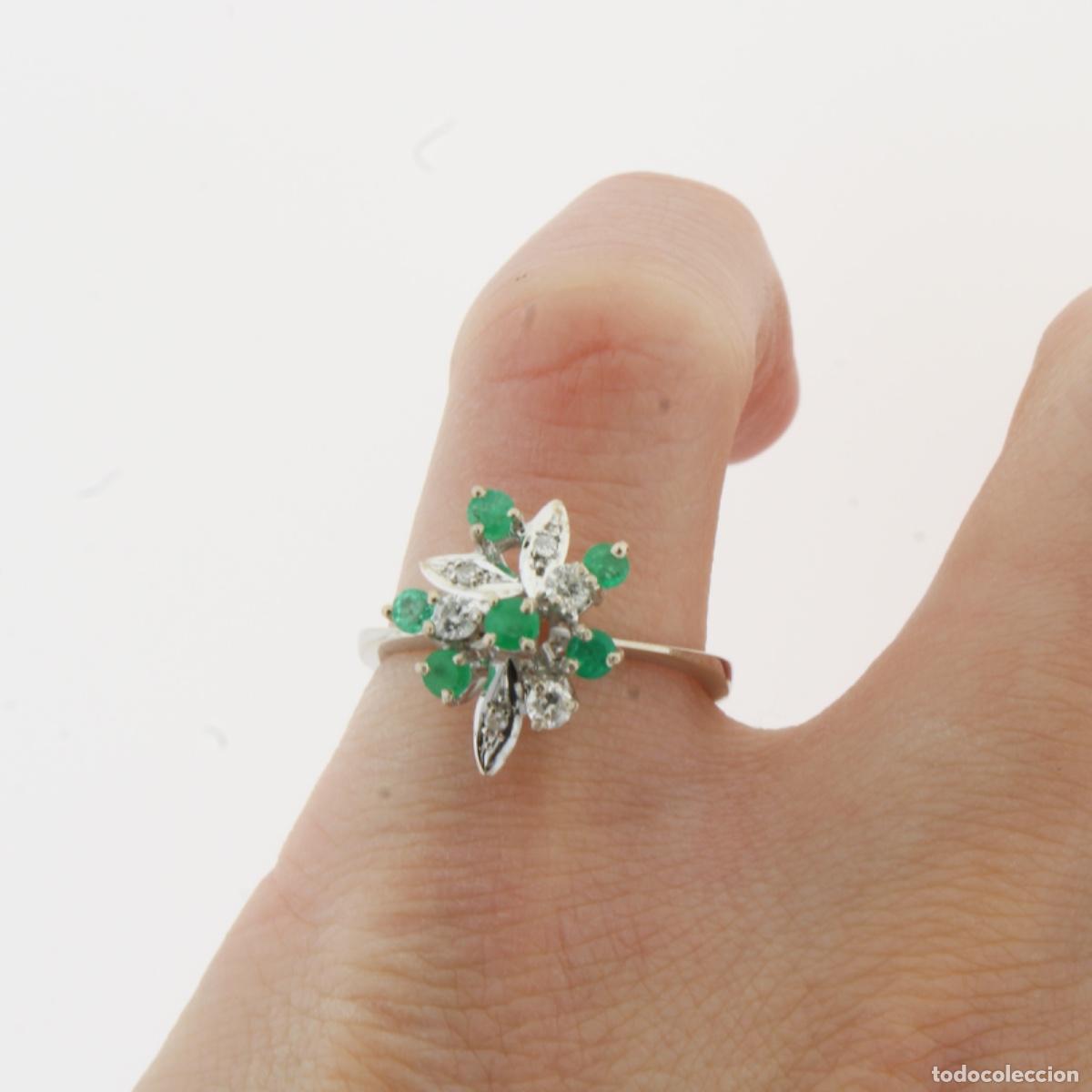 Joyeria: Anillo oro blanco con diamante y esmeralda - Foto 2