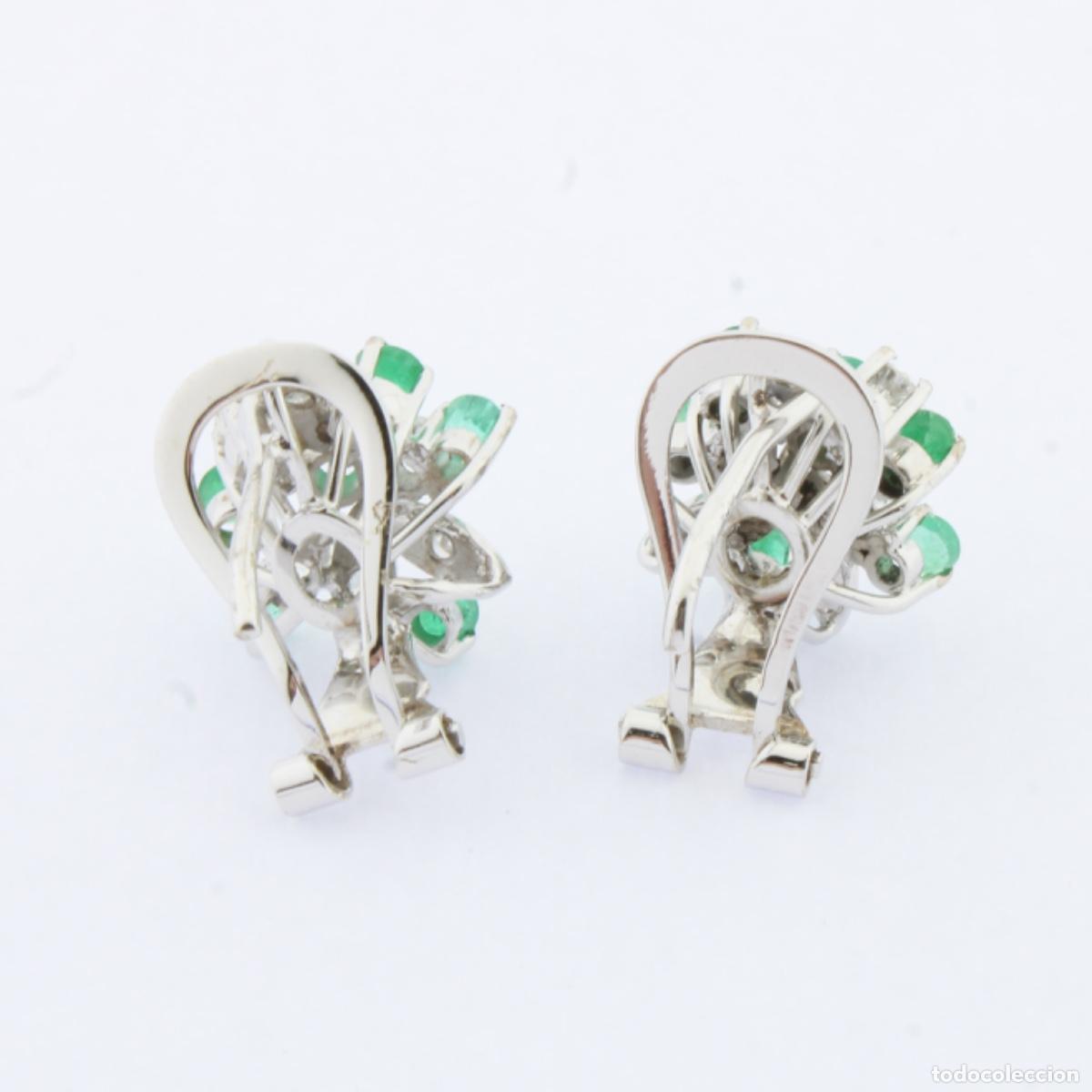 Joyeria: pendiente oro con brillantes y esmeralda - Foto 4