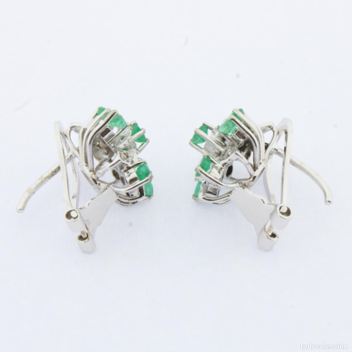 Joyeria: pendiente oro con brillantes y esmeralda - Foto 5