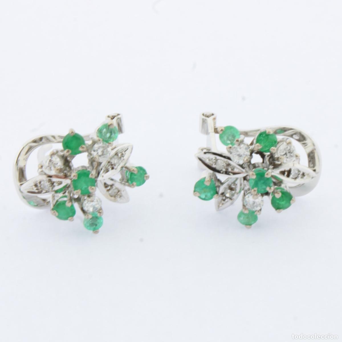 Joyeria: pendiente oro con brillantes y esmeralda - Foto 6