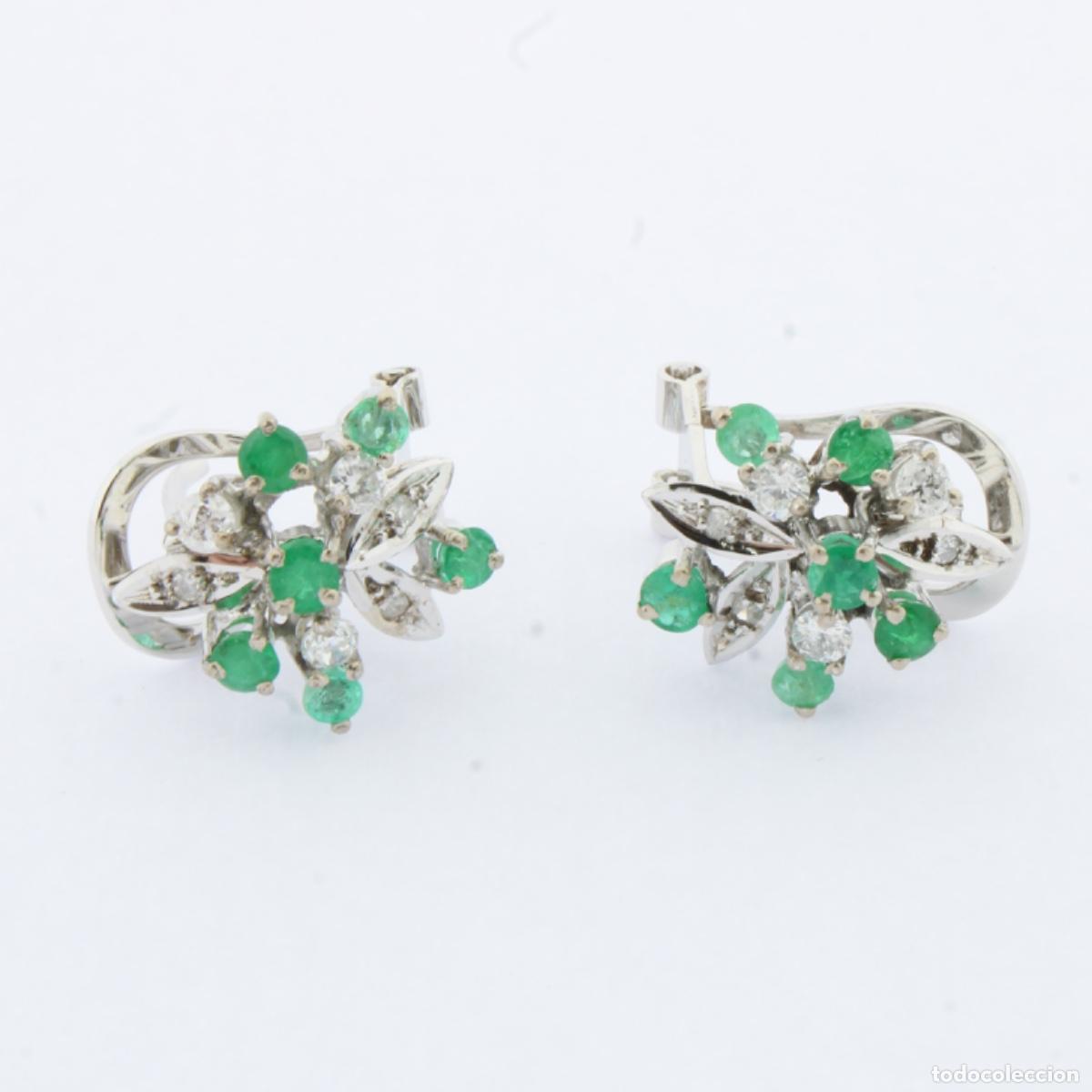 Joyeria: pendiente oro con brillantes y esmeralda - Foto 7