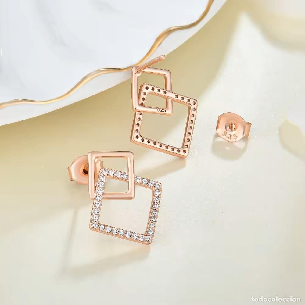 Joyeria: Pendientes Rectangulares en Plata de Ley 925 con Circonitas - Foto 1