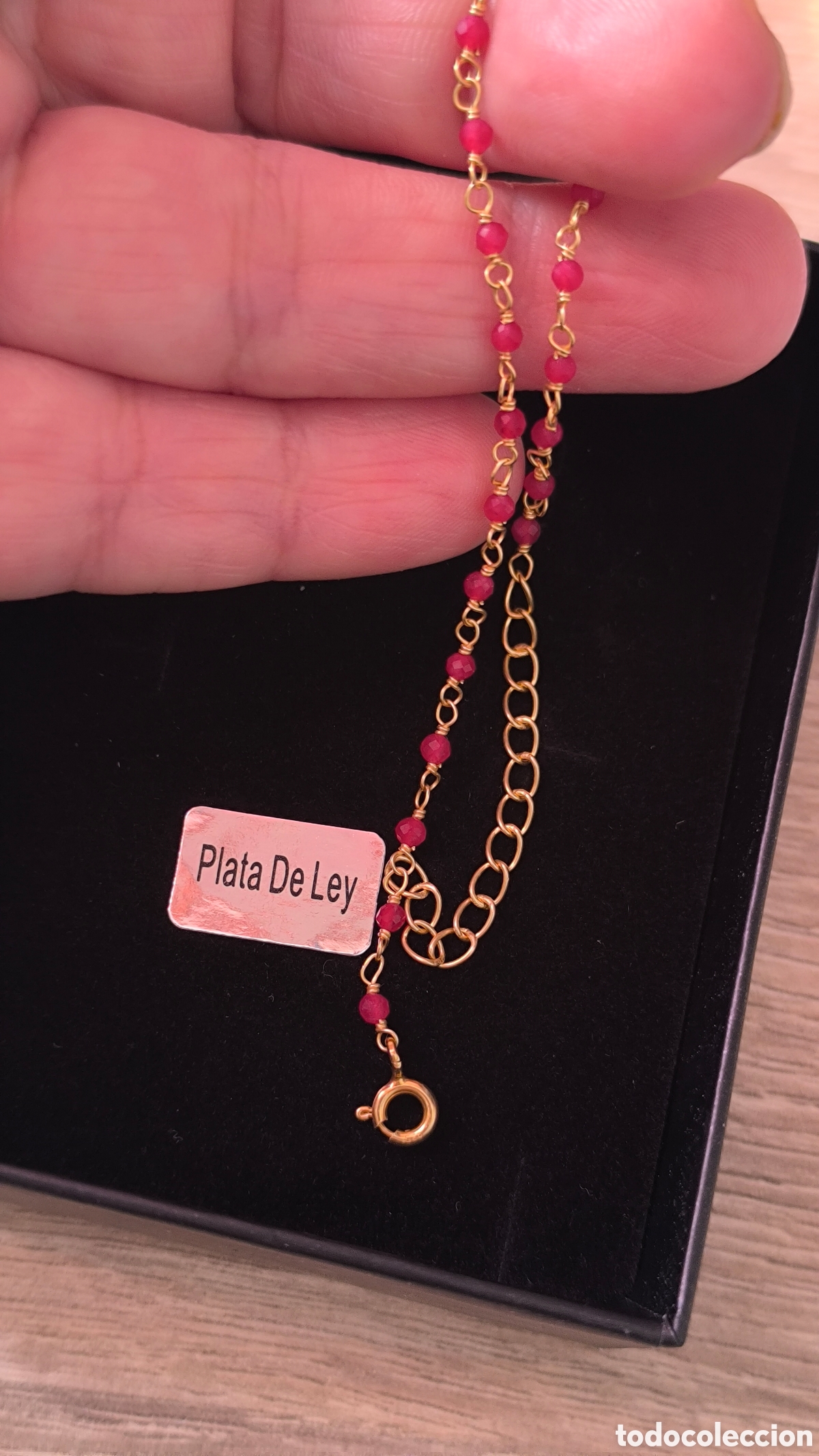 Joyeria: Pulsera plata de ley chapado con rubies - Foto 3