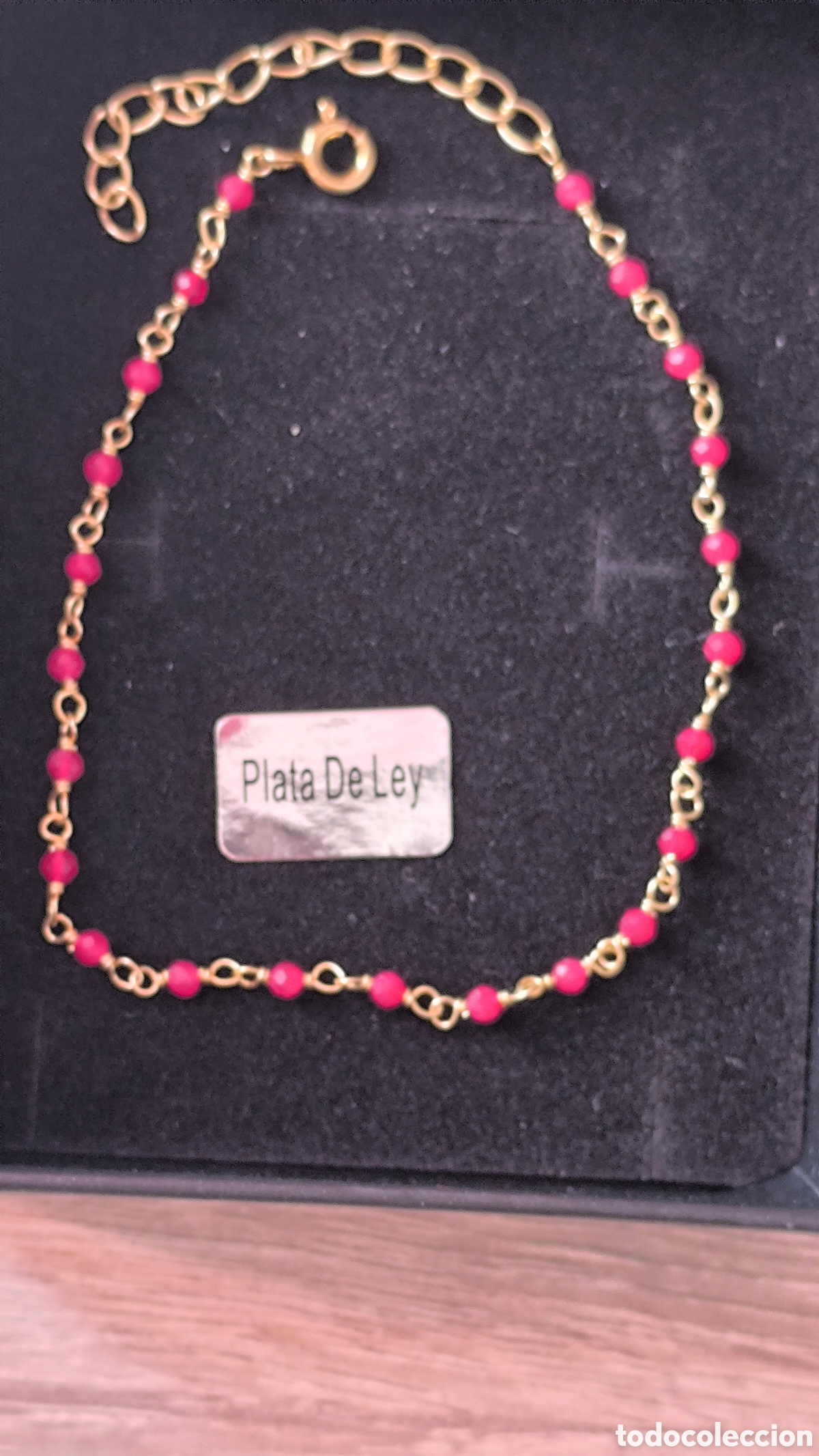 Joyeria: Pulsera plata de ley chapado con rubies - Foto 1