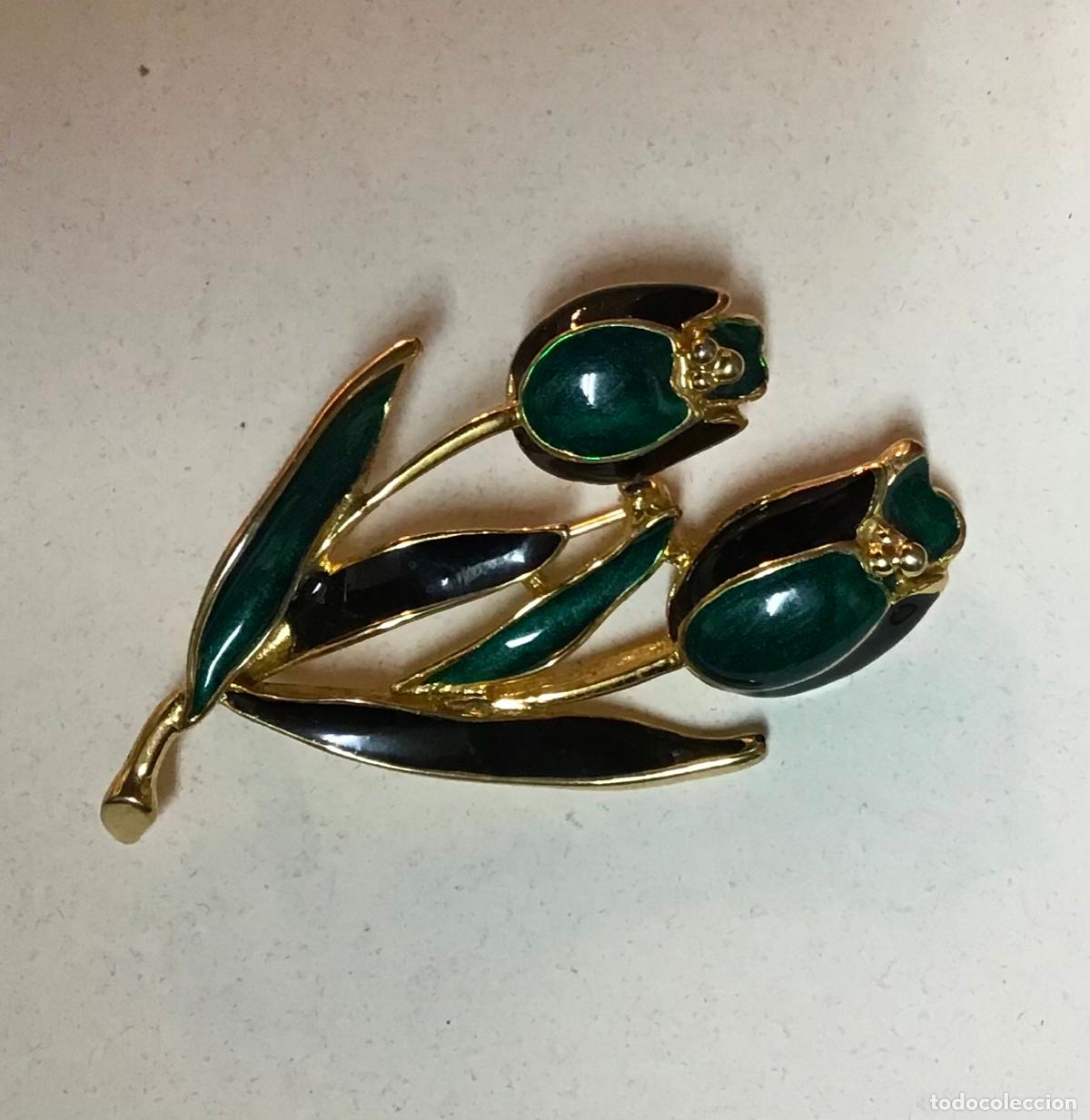 Joyeria: BROCHE DORADO Y ESMALTE, A&Ntilde;OS 80 - Foto 1