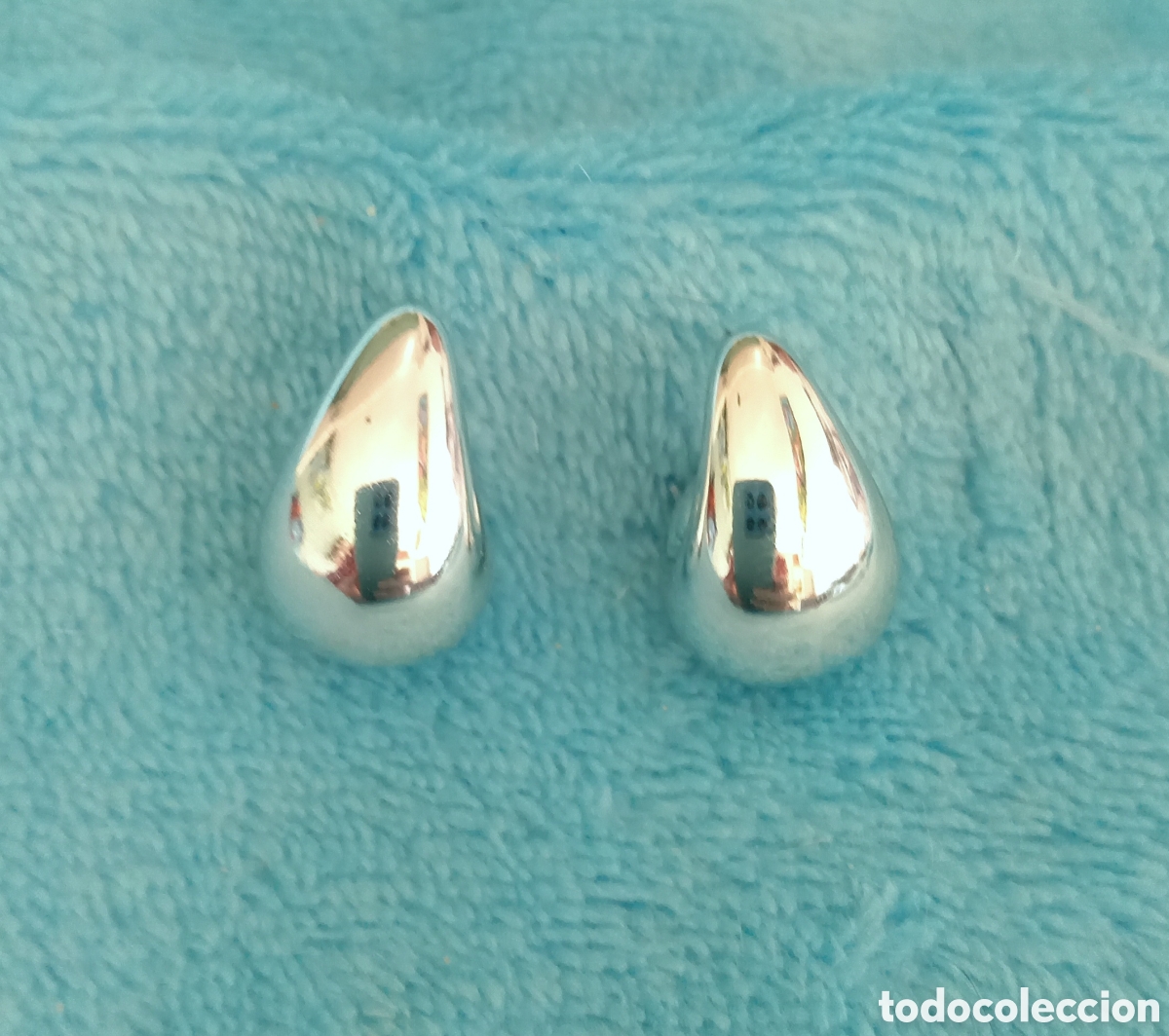 Joyeria: Originales pendientes aretes plateados, gota de agua 2cm. L. Muy bonitos