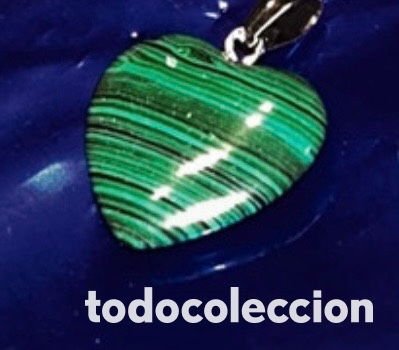 Joyeria: Coraz&oacute;n de malaquita y cadena - Foto 1