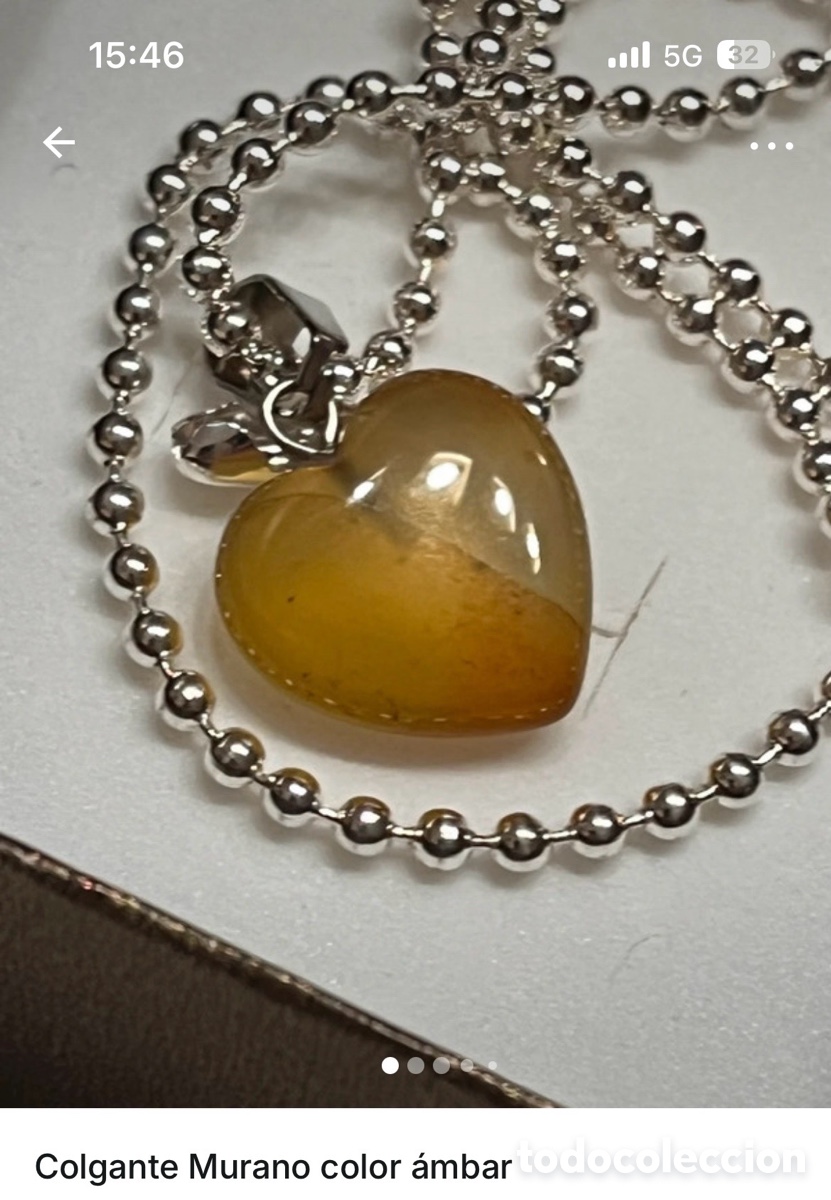 Joyeria: Coraz&oacute;n &aacute;mbar con cadena - Foto 1