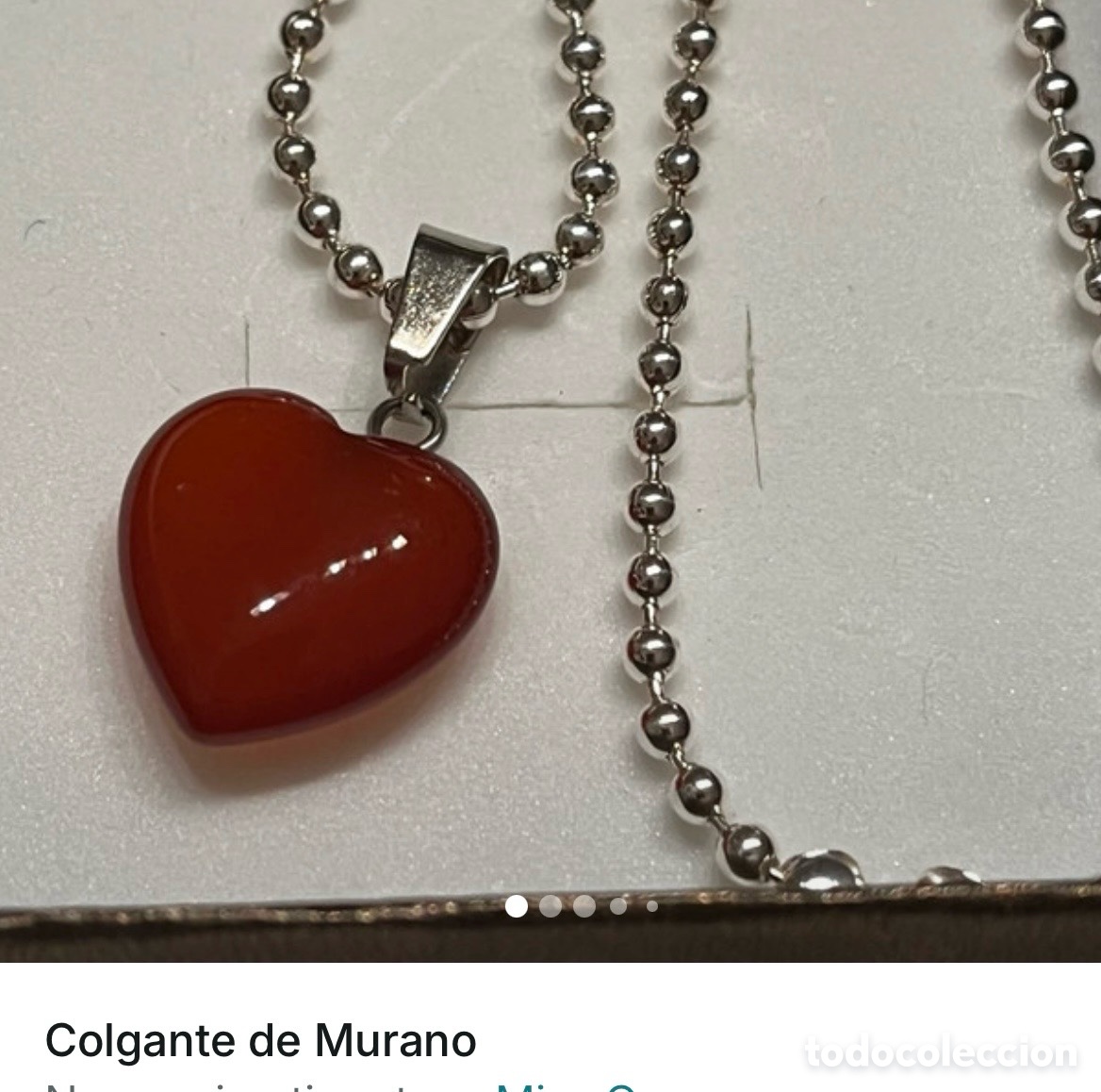 Joyeria: Coraz&oacute;n &aacute;mbar y cadena - Foto 1