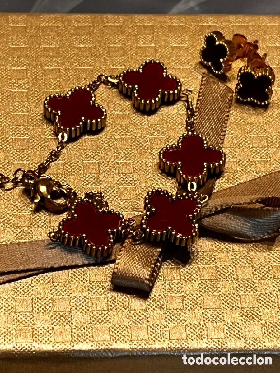 Joyeria: Conjunto pulsera y pendientes tipo Van Cleef - Foto 3