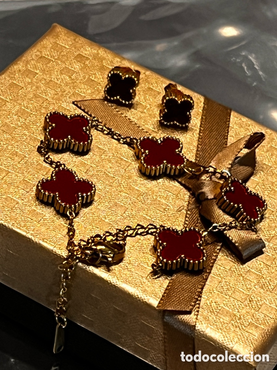 Joyeria: Conjunto pulsera y pendientes tipo Van Cleef - Foto 1