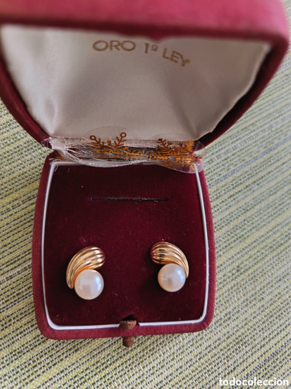 Joyeria: Pendientes con perlas naturales en oro de 18 kilates. - Foto 1